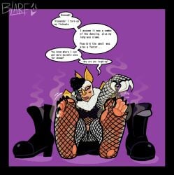 2024 5_toes absurd_res ambiguous_gender anthro armwear bat black_hair blarf022 bodily_fluids boots boots_removed clothing countershade_feet countershading dialogue electronics english_text fangs feet fishnet_armwear fishnet_clothing fishnet_legwear fishnet_shirt fishnet_topwear foot_fetish foot_focus footwear fur hair hi_res honduran_white_bat humanoid_feet leaf-nosed_bat legwear mammal microbat nonbinary_(lore) phone plantigrade shirt shoes shoes_removed sitting sitting_on_ground smelly smelly_feet solo stink_fumes stink_lines sweat sweaty_feet teeth text toes topwear torn_clothing torn_fishnet_clothing vinchi_von_bat_(blarf022) white_body white_fur yangochiropteran