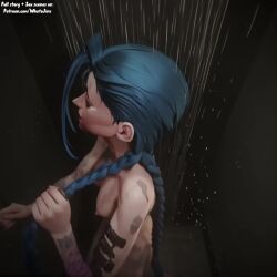 ai_generated animated arcane arcane_jinx ass_focus bending_over blue_hair full_video_at_source jinx jinx_(arcane) jinx_(league_of_legends) league_of_legends naked_female netflix patreon patreon_username petite_body showering story_at_source tagme twin_braids vagina_focus video whatajinx