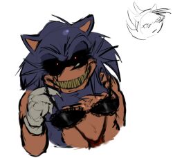 anthro anthro_only bra chubby claws furry furry_only grin lingerie looking_at_viewer lord_x red_eyes sonic.exe_(series) tagme teasing teasing_viewer