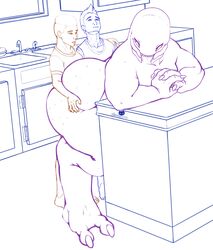 1girls 2021 2_toes 2boys 4_fingers 5_fingers alien all_fours ambiguous_penetration anthro anthro_penetrated ass bent_over big_butt bodily_fluids bottomless butt_grab clothed clothed/nude clothed_male_nude_female clothing curvy_figure digital_media_(artwork) digitigrade doggy_style double_penetration feet female female_on_human female_penetrated female_sangheili fingers from_behind_position group group_sex hair halo_(series) hand_on_butt hand_on_shoulder hi_res huge_butt human human_on_anthro human_penetrating human_penetrating_anthro humanoid interspecies kitchen larger_female larger_penetrated line_art looking_at_another looking_back looking_pleasured male male/female male_human/female_alien male_human/female_humanoid male_on_anthro male_penetrating male_penetrating_female mammal microsoft monochrome nude overweight overweight_anthro overweight_female partially_clothed penetration penile penile_penetration presenting presenting_hindquarters sangheili sex shashe'_saramunra shashe’_saramunra shirt signature size_difference sketch smaller_male standing sweat syrios thick_thighs threesome toes topwear video_games voluptuous wide_hips xbox_game_studios