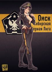 black_boots black_clothing boots breasts female hat hearts_of_iron_4 military military_uniform omsk the_new_order willy_pete