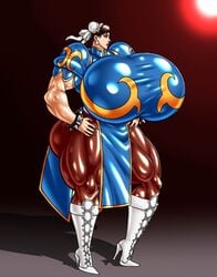 1girls alternate_breast_size chun-li female female_only huge_breasts human muscular_female negoto_(nego6) solo street_fighter