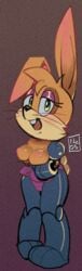 anthro archie_comics breasts bubblybumblebee buckteeth bunnie_rabbot cyborg eyelashes eyeshadow female furry half-closed_eyes looking_at_viewer metal nipples pink_nipples rabbit solo sonic_(series) sonic_the_hedgehog_(archie) sonic_the_hedgehog_(comics) standing whiskers