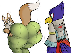 2boys ass big_ass big_butt colelucario duo falco_lombardi fat_ass fox_mccloud furry gay male male/male male_only nintendo no_humans presenting presenting_hindquarters star_fox tagme