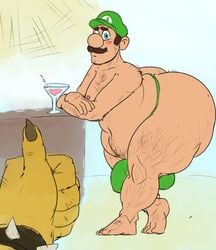 ass balls belly big_ass big_balls big_bulge big_butt big_penis blue_eyes bowser bulge fat fat_ass fat_butt feminization gay hairy hairy_arms hairy_belly hairy_legs human hyper hyper_ass hyper_balls hyper_bulge hyper_butt hyper_penis luigi male male_only mario_(series) moustache nintendo paprikaboy penis thick thick_ass thong thumbs_up weight_gain