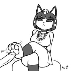 3_toes absurd_res animal_crossing ankha anthro armor choker crossed_legs duo feet felid feline female foot_fetish foot_play footjob greaves hi_res human jewelry leaning leaning_back male male/female mammal mudwatch necklace nintendo pawpads sex simple_background sitting sketch toes vambraces video_games white_background wide_hips