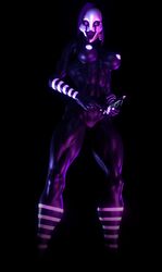 1girls 3d animatronic black_body black_skin breasts busty female five_nights_at_freddy's five_nights_at_freddy's_2 glowing_eyes hourglass_figure humanoid legs lips marionette_(fnaf) mask mature mature_female muscles muscular muscular_female puppet_(fnaf) purple_body purple_eyes purple_skin rubikon_(artist) stripes thick thick_legs thick_lips thick_thighs thighs toned toned_female virt-a-mate virtamate voluptuous white_mask white_stripes