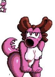 8bit accessory alpha_channel anthro areola bedroom_eyes birdo breasts dakota64 digital_media_(artwork) dithering female hair_accessory hair_ribbon hairbow leaning leaning_forward loin looking_at_viewer mario_(series) narrowed_eyes nintendo nintendo_entertainment_system nipples non-mammal_breasts non-mammal_nipples nude pink_body pink_eyes pink_scales pink_spines pixel_art restricted_palette ribbons scales seductive simple_background solo spines sprite super_mario_bros._2 tail_spines thick_tail thick_thighs transparent_background video_games white_body white_scales wide_hips