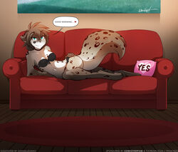 1girls bra couch female kathrin_vaughan non-human panties solo tom_fischbach twokinds webcomic