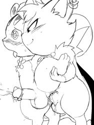 anthro chibi dian_(jewelpet) duo feral feral_on_feral feral_penetrated feral_penetrating feral_penetrating_feral furry jewelpet male male/male male_penetrated male_penetrating male_penetrating_male mammal monochrome penetration rodent sanrio sciurid sega titana video_games winick-lim