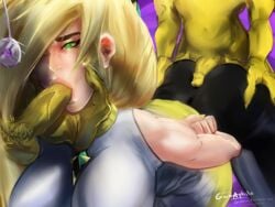 1girls 2boys assjob blowjob buttjob fellatio female goonaphile hypno hypnosis lusamine_(pokemon) male penis pokémon_(species) pokemon pokemon_(species) pokemon_sm pokephilia rape