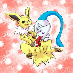 anthro blue_tail colored digital_media_(artwork) duo fellatio female feral fur fusion genitals hatiimiga hi_res knot legendary_pokémon licking lunamew lying male male/female mew mewtwo nintendo on_back oral penile penis penis_lick pokémon_fusion pokemon pokemon_(species) purple_eyes sex spread_legs spreading tongue tongue_out video_games white_body white_fur