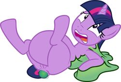 absurd_res anal_egg_laying anthro anus badumsquish bound correct_artstyle egg egg_laying equid equine female feral friendship_is_magic furry genitals hair hasbro hi_res horn lying mammal my_little_pony on_back purple_eyes purple_hair pussy slime solo twilight_sparkle_(mlp) unicorn