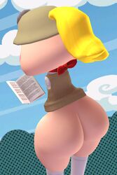 3d ass from_behind goombella mario_(series) nambus paper_mario partially_clothed reading solo_female source_filmmaker