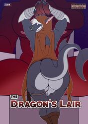 anthro ass claws cover cover_art cover_page dragon facial_piercing fish furry hair hi_res male male_only marine nose_piercing nose_ring piercing shark shark_fin shark_tail zourik