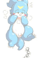 anal_beads blush digimon furry heavy_breathing lowres no_humans oekaki open_mouth ruco small_penis solo tail veemon