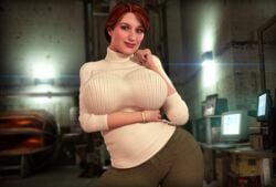 1girls 3d auburn_hair big_breasts bracelet breasts female female_only half-life half-life_(series) half-life_2 human human_female human_only judith_mossman milf rasmus-the-owl red_hair redhead sci-fi science_fiction scifi solo sweater thick_thighs tight_clothes tight_clothing tight_fit tight_pants valve wide_hips