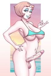 1girls aqua_eyes bemannen cleavage curvy dickgirl erect_nipples female futa futa_only futanari gem_(species) huge_areolae huge_ass huge_breasts intersex pearl_(steven_universe) penis puffy_nipples short_hair steven_universe thick_lips voluptuous wide_hips