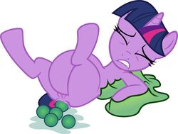 absurd_res anal_egg_laying anthro anus badumsquish bite biting_lip bound correct_artstyle egg egg_laying equid equine female feral friendship_is_magic furry genitals hair hasbro hi_res horn lying mammal my_little_pony on_back purple_hair pussy slime solo twilight_sparkle_(mlp) unicorn