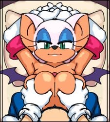 1boy 1girls anthro bat_wings big_breasts breast_grab breasts furry green_eyes large_breasts male_pov outercourse paizuri pov rouge_the_bat sonic_(series) sonic_the_hedgehog watatanza wings