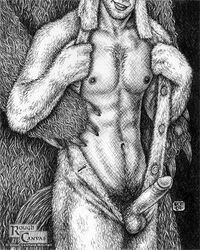 aged_up black_and_white erect_nipples erection exposed_nipples gay head_out_of_frame king_max_(where_the_wild_things_are) male_only open_clothes pajamas presenting rough_canvas sketch uncolored undressing where_the_wild_things_are