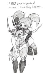 black_and_white blackarachnia clothing female_only ikami sari_sumdac transformers transformers_animated yuri