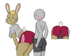 anthro artist_request ass bulge buttjob hotdogging looking_back male/female pants penis_in_pants