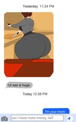 1girls business_mom chat commentary crescent_(artist) enormous_ass gigantic_ass huge_ass huge_thighs hyper hyper_ass hyper_thighs madeline_(sweetscentedcrescent) massive_ass meme milf mother_and_daughter sweetscentedcrescent text_message thanks_honey thick_ass thick_thighs