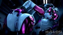 1girls 3d alternate_costume anus ass female female_only huge_ass hv54rdsl overwatch presenting presenting_hindquarters purple_skin pussy solo spider_widowmaker widowmaker