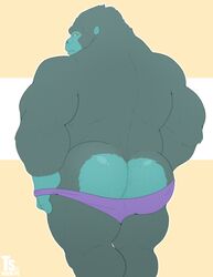 1boy 2021 absurd_res animal_humanoid anthro ape ass ass_focus ass_view bara bara_ass big_ass big_ass_(male) big_butt bubble_ass bubble_butt butt_focus clothing fat_ass fat_butt gorilla haplorhine hi_res huge_ass huge_butt humanoid large_ass large_butt looking_at_viewer looking_back looking_back_at_viewer male male_only mammal massive_ass massive_butt muscle_ass muscle_butt muscular muscular_anthro muscular_ass muscular_butt muscular_male plump_ass plump_butt primate purple_underwear rear_view round_ass round_butt simple_background solo standing thick_thighs tylerstark underwear underwear_down