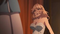 1girls 2d animated awake before_rape big_breasts blade_(redo_of_healer) blonde_hair blonde_hair_female breasts corset english_subtitles female gif green_eyes redo_of_healer screencap short_blonde_hair short_hair sleeping waking_up white_corset