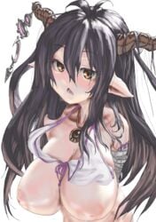 danua_(granblue_fantasy) granblue_fantasy huge_breasts large_areolae simple_background tagme tomiokasena