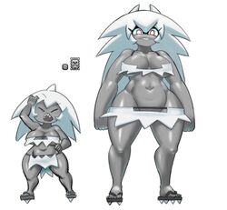 2020 2girls breasts cleavage clothing eyebrows_visible_through_hair feet female female_only full_body geta grey_skin grin hair_between_eyes highres horns humanized large_breasts long_hair looking_at_another mario_(series) microskirt minus8 monster_girl multiple_girls muscles muscular muscular_female navel nintendo one_eye_closed open_mouth red_eyes revealing_clothes sharp_teeth shortstack sigh silver_hair simple_background size_difference skirt smaller_female smile spikes sprite standing super_mario_world teeth thick_thighs thighs thwimp thwimp_girl thwomp thwomp_girl toes tubetop underboob white_background wide_hips