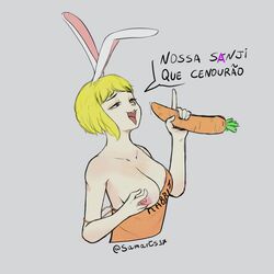 1girls blowjob breasts bunny_ears bunny_girl carrot carrot_(one_piece) color colored_sketch female female_only furry furry_breasts furry_ears furry_only humanized one_piece oral oral_insinuation samarts17 sex text tongue_out yellow_hair