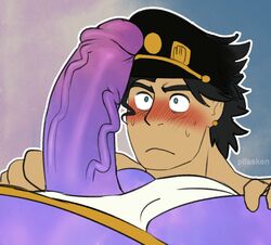 big_penis erection gay imminent_oral jojo's_bizarre_adventure jotaro_kujo large_penis penis pilssken stand_(jjba) standcest star_platinum stardust_crusaders surprised yaoi