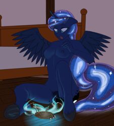 alicorn anthro ass bed bedroom breasts cutie_mark digital_media_(artwork) dreamcatcher equid equine feathered_wings feathers female friendship_is_magic furniture genitals hasbro hi_res horn mammal my_little_pony navel nipples nude open_mouth princess_luna_(mlp) pussy shocked solo spread_legs spread_wings spreading unguligrade_anthro uso15 wings