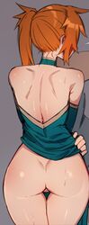 1girls ass big_ass blush curvy dress drooling female female_only green_eyes hero_outfit_(mha) itsuka_kendou kendou_itsuka my_hero_academia nervous no_panties orange_hair ratatatat74 side_ponytail sleeveless solo thick thick_thighs thin thin_waist tight tight_clothing tight_fit voluptuous