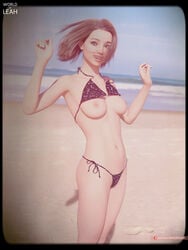 3d 3dx annie_dillard beach big_breasts bikini bob_cut brown_hair daz_studio female female_only female_solo green_eyes medium_hair naked nude petite photo_shoot photography photoshoot pose realistic teen teenager worldofleah