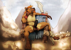 accessory anthro athletic athletic_anthro athletic_male ball_tuft balls bandage biceps big_balls big_penis black_penis bored brown_body brown_fur chair claws dungeons_and_dragons ear_piercing erection facial_hair facial_scar fangs foreskin fur furniture genital_piercing genitals glistening glistening_piercing gnoll gnorr goatee grumpy hair hand_on_cheek hasbro huge_balls huge_cock humanoid_genitalia humanoid_penis hyaenid jewelry landscape leg_markings male mammal markings mohawk multicolored_body multicolored_fur muscular muscular_male nude partially_retracted_foreskin penile penis penis_accessory penis_jewelry penis_piercing piercing presenting presenting_penis prince_albert_piercing pubes red_pubes retracted_foreskin scar sitting socks_(marking) solo spots spotted_body spotted_fur spotted_hyena spread_legs spreading teeh thick_penis tuft two_tone_body two_tone_fur uncut weapon wizards_of_the_coast