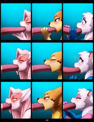 anthro closed_eyes comic darkmirage deep_throat dildo female floatzel fur group hair hi_res nintendo open_mouth oral page_33 pokémon_(species) pokemon sex_toy video_games