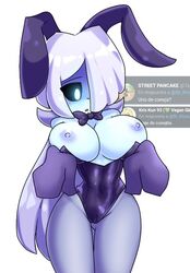 big_ass big_breasts breasts bunny_ears bunnysuit ghost ghost_girl koishiko_(artist) looking_at_breasts mery_(koishiko) nipples original_character tagme white_hair