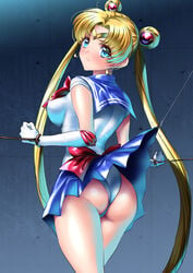 ass bishoujo_senshi_sailor_moon blonde_hair bondage clothing heroine panties panty_shot peril sailor_moon sen_(sansui) skirt small_breasts tied_up usagi_tsukino