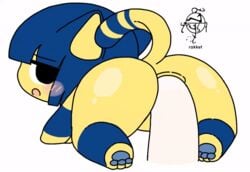 anal anal_penetration anal_sex animal animal_crossing animal_crossing_new_horizons animal_genitalia animated ankha anthro anus ass blue_hair butt cat cat_ears cat_tail cute egyptian human human_on_anthro human_penetrating_anthro human_with_animal_genitalia nintendo rakket tail