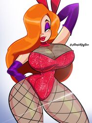 1girls atomickingboo big_breasts bishoujomom_(juliette_michele) breasts bunny_ears bunny_girl bunny_suit busty cleavage corset cosplay curvy_female digital_media_(artwork) disney eyelashes eyeshadow female female_focus female_only fishnets hips hourglass_figure jessica_rabbit_(cosplay) large_breasts legs lingerie long_hair lower_body model pantyhose real_person red_hair thick thick_legs thick_thighs thighs thin_waist upper_body voluptuous who_framed_roger_rabbit wide_hips