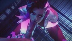 1080p 1boy 1girls 3d animated blizzard_entertainment breasts dark-skinned_female dark_skin eyeshadow fellatio fingering looking_up nude_female overwatch overwatch_2 pov sex shorter_than_30_seconds sombra sound tag video yeero