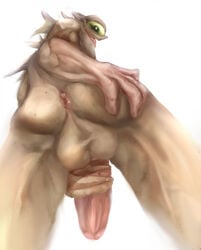 anus ass balls digital_media_(artwork) dungeons_and_dragons erazorrazor genitals hasbro hi_res looking_at_viewer male mammal monster muscular muscular_male nothic nude open_mouth penis simple_background solo thick_thighs video_games wizards_of_the_coast