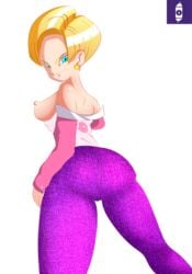 android_18 ass ass_focus blonde_hair blue_eyes dragon_ball dragon_ball_z drawing female indigopencil legin legs no_eyewear patreon sexi