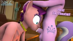 3d_(artwork) age_difference animal_genitalia animal_penis anthro anthrofied bodily_fluids breasts cum cum_in_mouth cum_in_throat cum_inside deepthroat detailed_background dialogue diamond_tiara_(mlp) digital_media_(artwork) duo equid equine equine_penis fellatio female friendship_is_magic genital_fluids genitals gynomorph hasbro head_grab hi_res incest mammal mature_anthro mature_female milf mother_and_child my_little_pony older_female oral oral_sex orgasm parent parent_and_child penile penis pink_body rule_63 senthaurekmern sex spoiled_milk-rich spoiled_rich_(mlp) surprised young