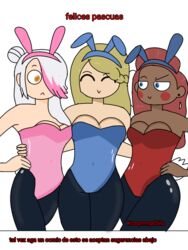 3girls blonde_hair bunny_ears bunnysuit female_only fhs fhsz3r0 fnafhs fnafhs_z3ro joy_(fnafhs) long_hair meg_(fnafhs) multiple_girls pink_hair red_hair tagme toddy_(fnafhs) two_tone_hair white_hair