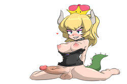 1futa areolae balls bowsette breasts clothed clothing collar fried-chicken functionally_nude futa_only futanari futanarization heart humanoid humanoid_penis large_breasts large_penis male_to_futa mario_(series) mostly_nude new_super_mario_bros._u_deluxe nipples pale_skin penis rule_63 sitting solo super_crown tail white_background